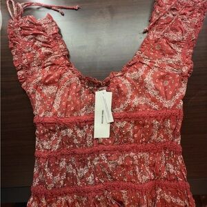 Urban Outfitters Red Floral Crop Top